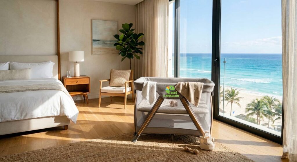 Cuna de viaje en Cancún